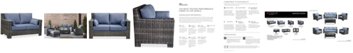 Furniture Viewport Wicker Outdoor Loveseat with Sunbrella&reg; Cushions, Created for Macy's